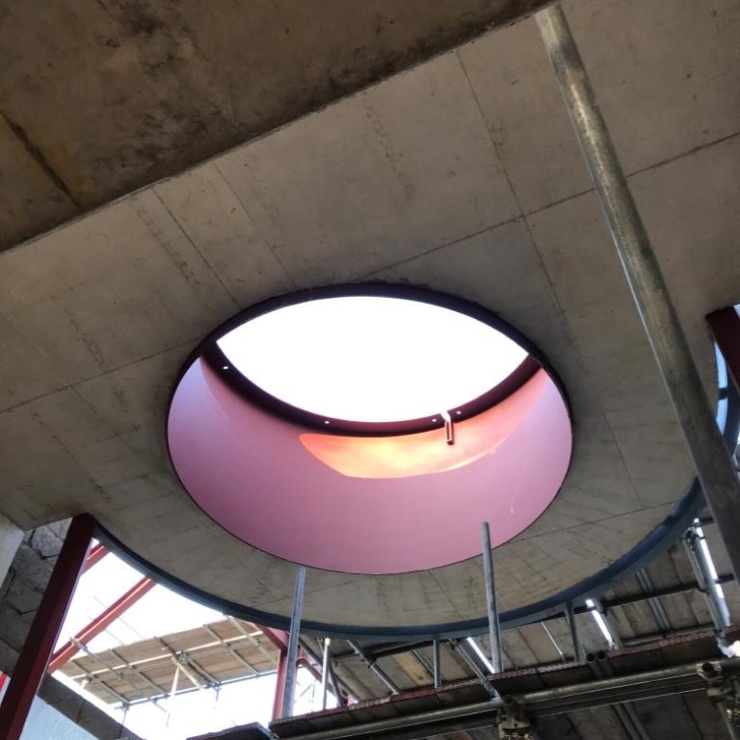 Rooflight under construction in a large residential complex.